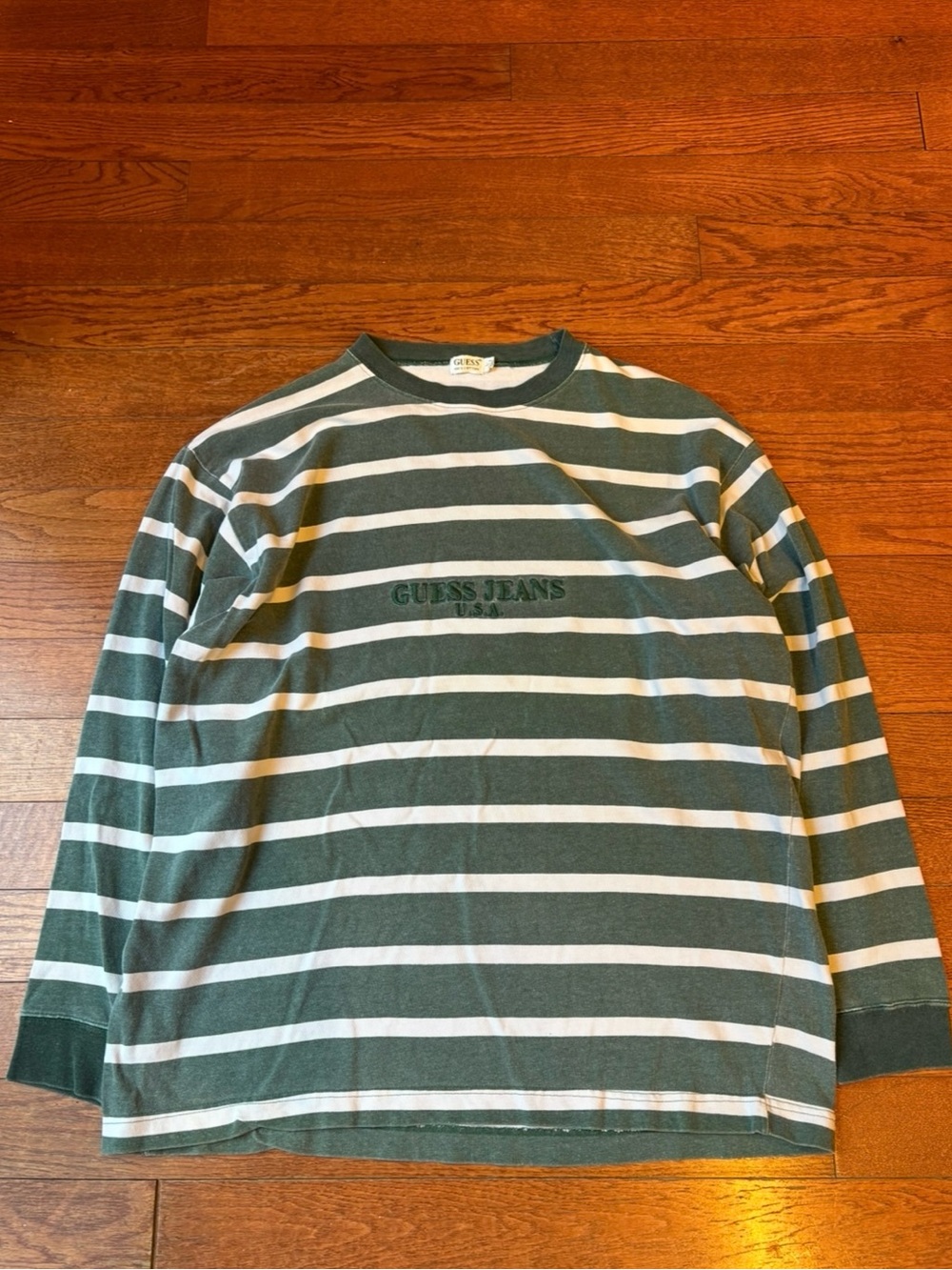VINTAGE GUESS STRIPED LONG SLEEVE T SHIRT 100% COTTON